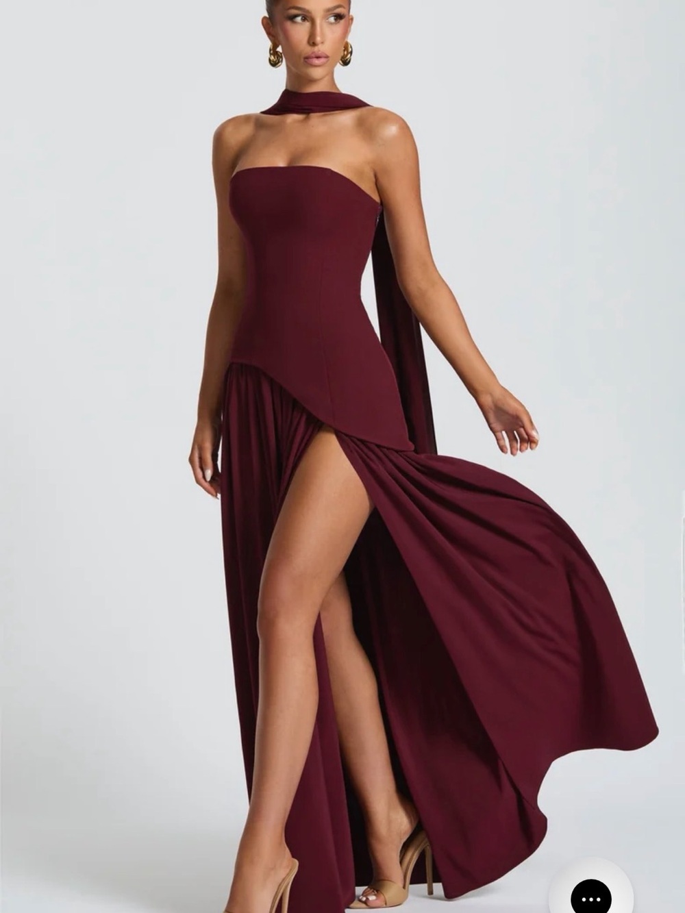 Babyboo Maliyah Maxi Dress in Cherry Lacquer - Picture 2 of 5
